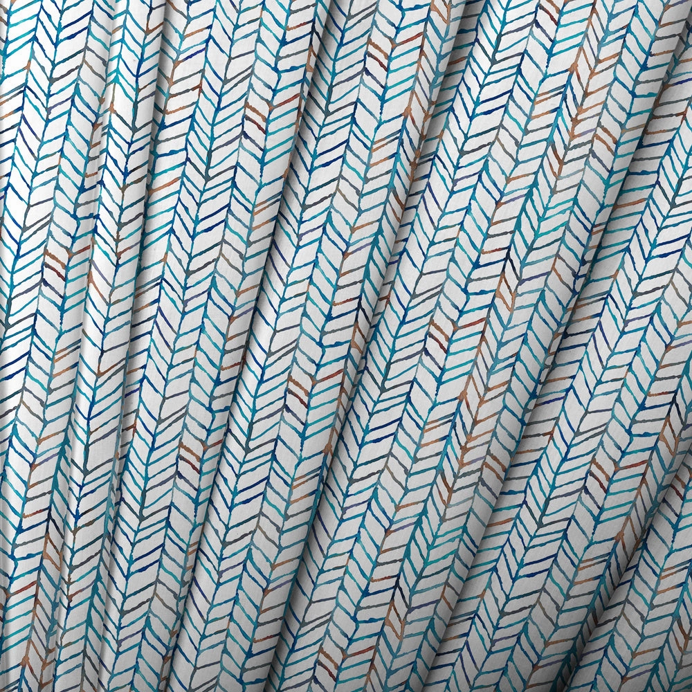 Fishing Net Printed Cotton Made to Measure Roman Blinds Cobalt