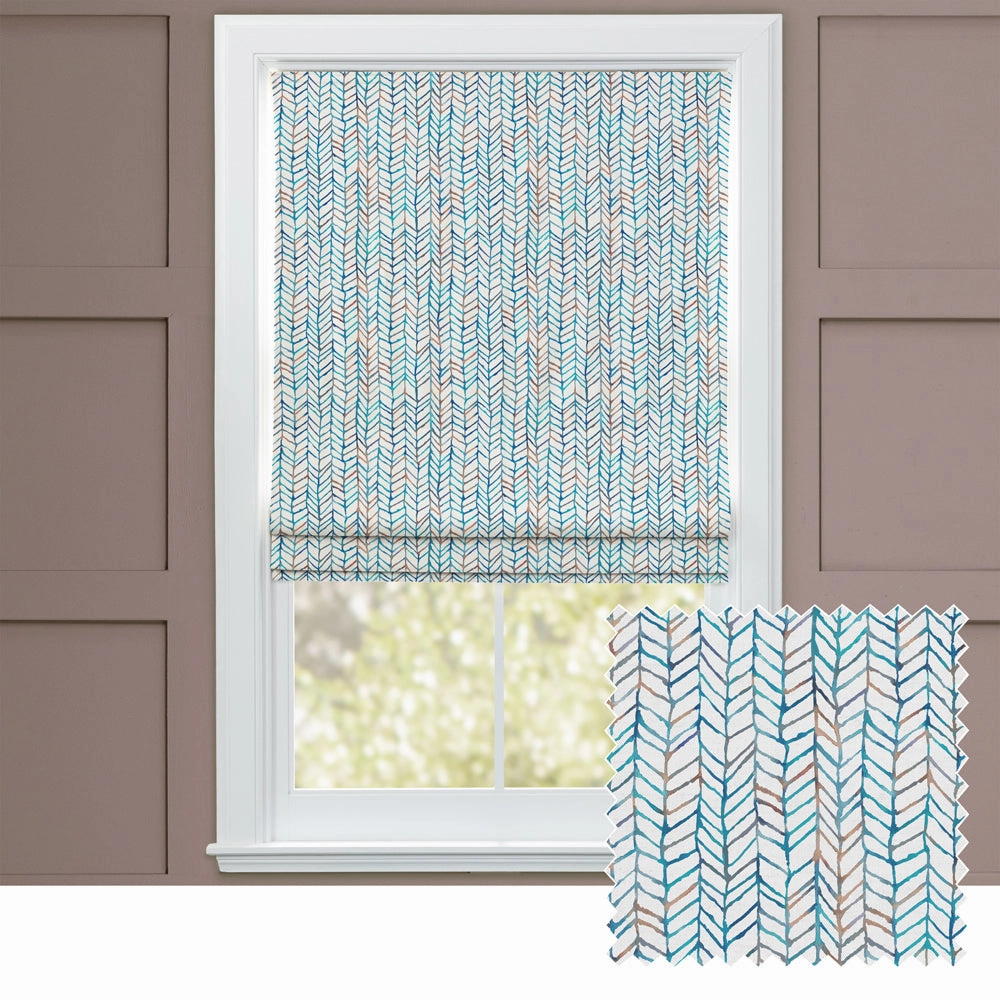 Fishing Net Printed Cotton Made to Measure Roman Blinds Cobaltbedding sets ,throw blankets 