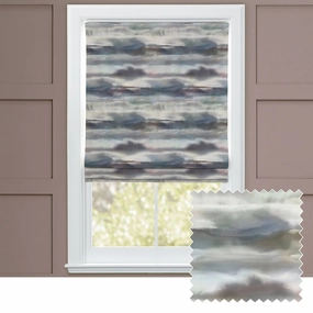 Fjord Printed Cotton Made to Measure Roman Blinds Slatebedding sets ,throw blankets 