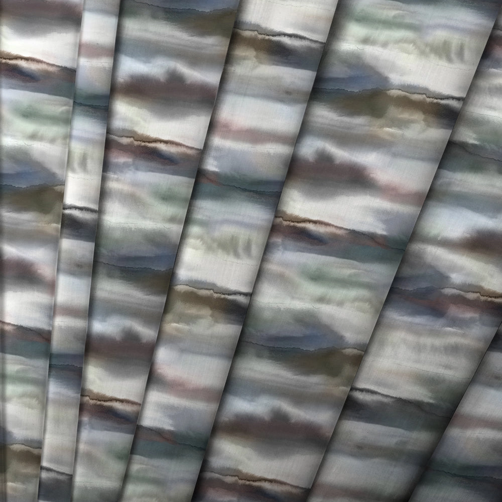 Fjord Printed Cotton Made to Measure Roman Blinds Slate