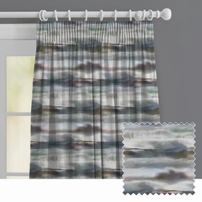 Fjord Printed Made to Measure Curtains Slatebedding sets ,throw blankets 