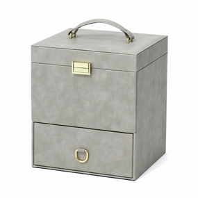 Flavia Cosmetic Box Graydecorative storage box ,stackable storage box 