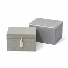 Flavia Jewelry Box Large Graydecorative storage box ,stackable storage box 