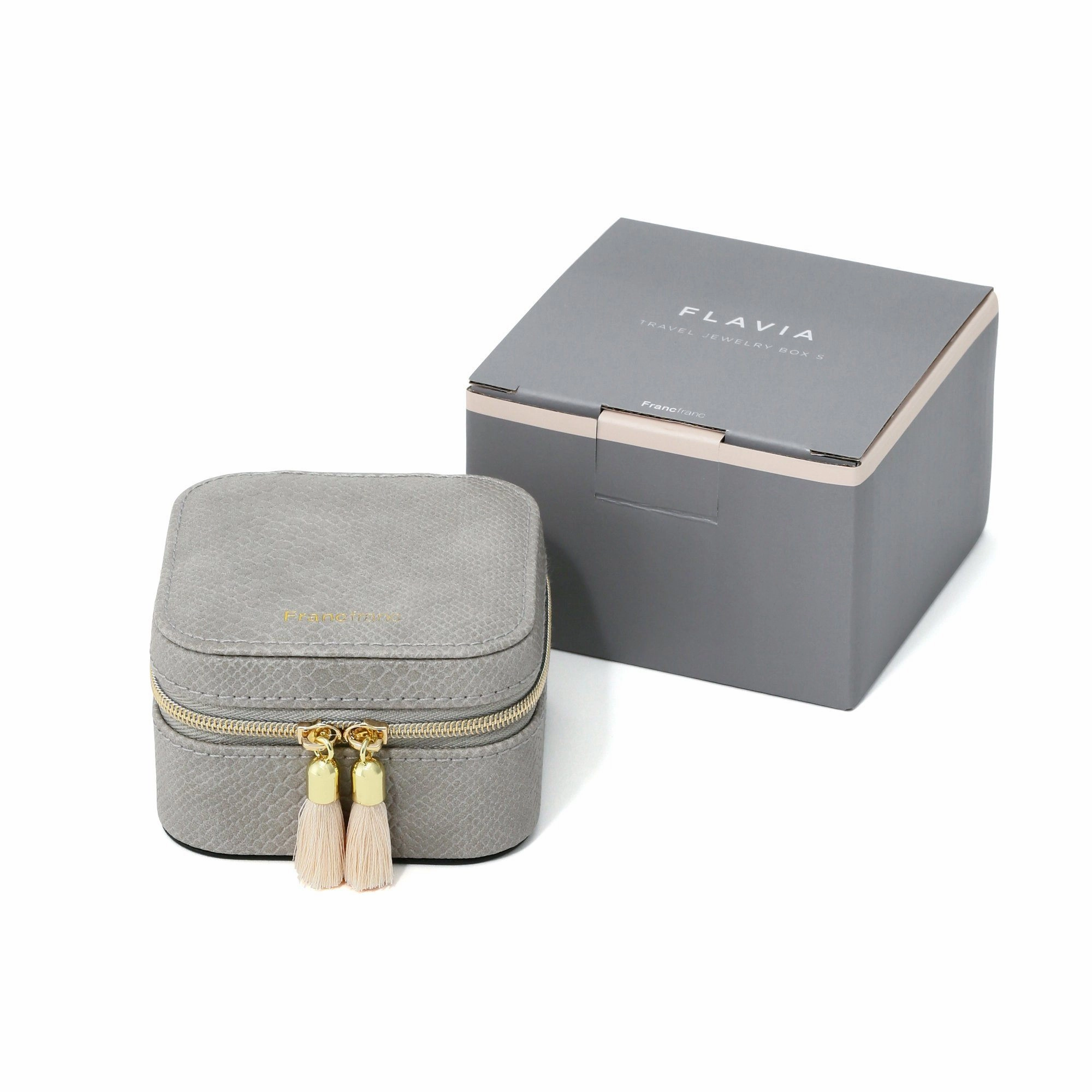 Flavia Travel Jewelry Box Graydecorative storage box ,stackable storage box 