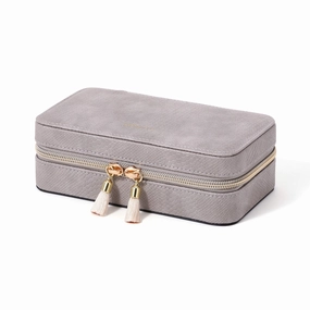 Flavia Travel Jewelry Box M Greydecorative storage box ,stackable storage box 
