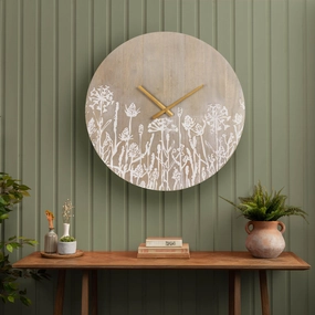 Fleur Et Faune Wooden Clock Greywashmodern home decor ,home decor for bedroom 