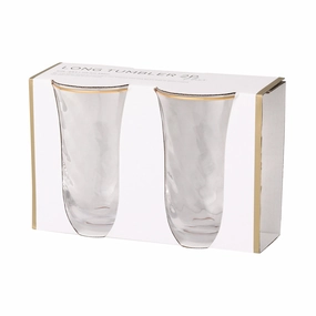Fleur Long Tumbler 2P Clearglass cups ,personalized mugs 