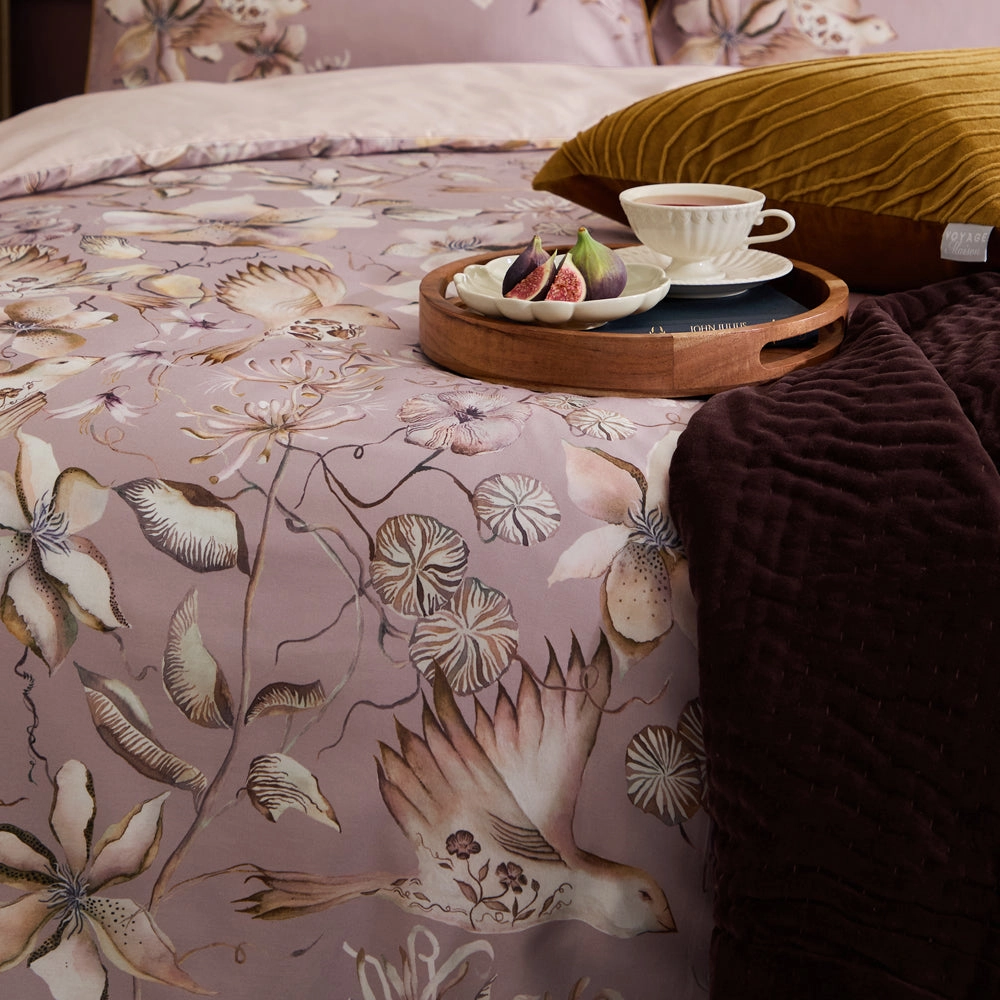 Floella Printed Duvet Cover Set Purple