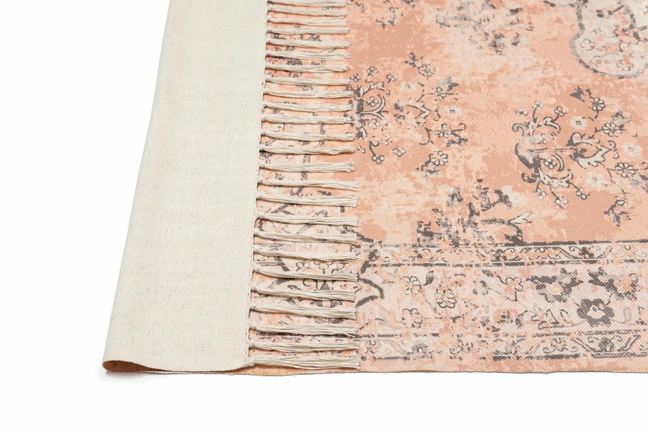 Flora Peach Boho Picnic Rug