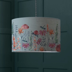 Florabunda Eva Lamp Shade Cornflowerreplacement lampshade,White Linen Drum Lampshade for Table or Floor Lamp