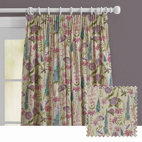 Florabunda Printed Made to Measure Curtains Verdebedding sets ,throw blankets 