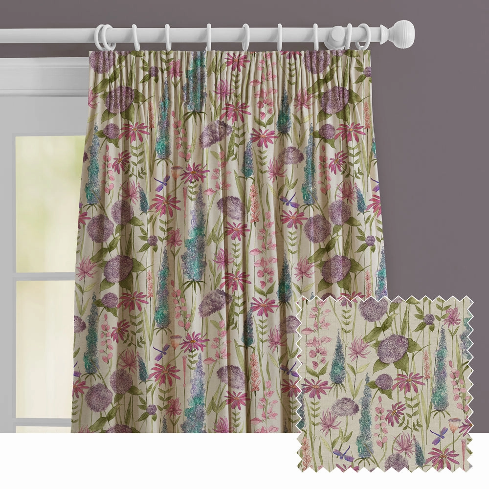 Florabunda Printed Made to Measure Curtains Verdebedding sets ,throw blankets 