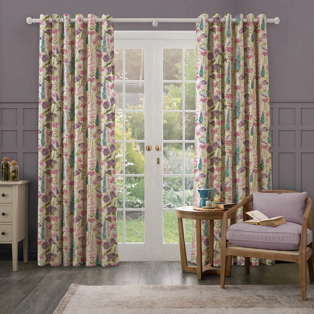 Florabunda Printed Made to Measure Curtains Verde