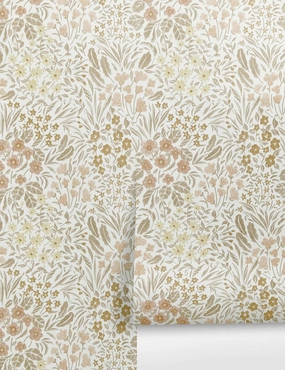 Floral Field Wallpaper by Rylee   Crunordic style wall decor