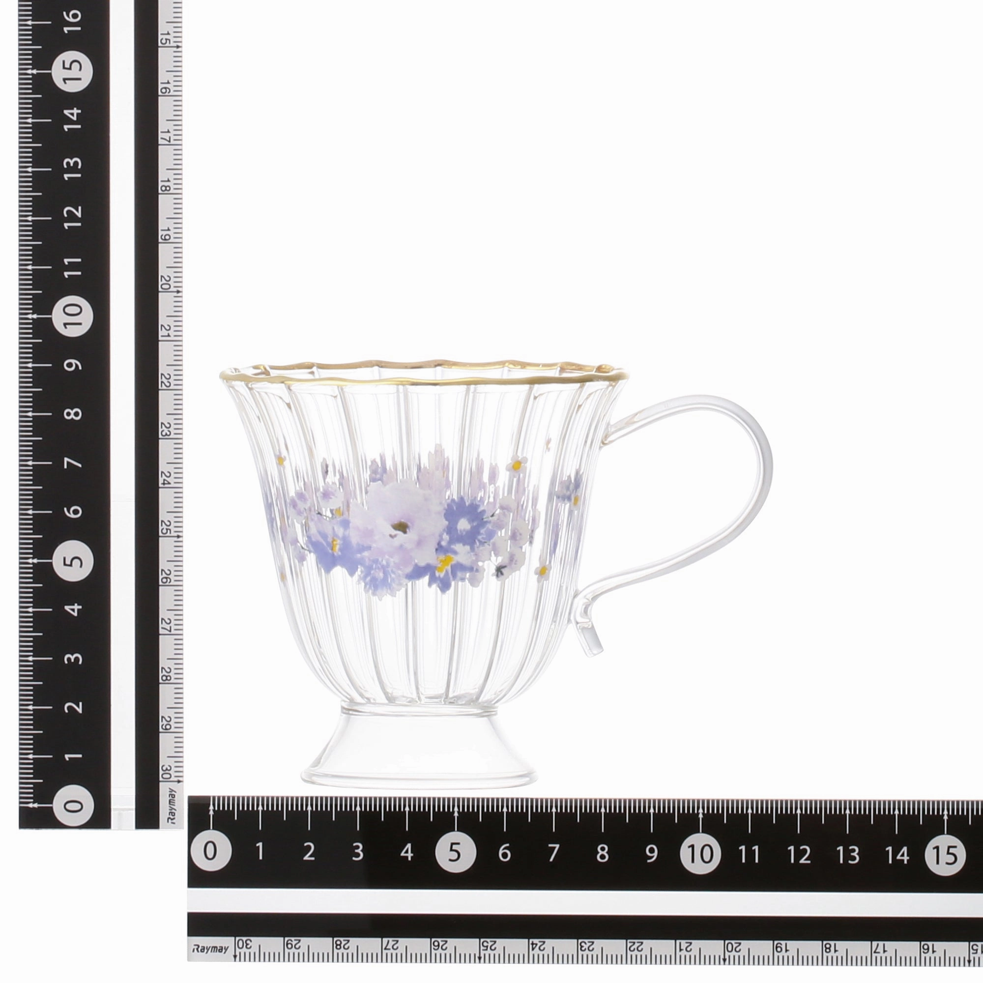 Flower Frill Glass Mug Purple