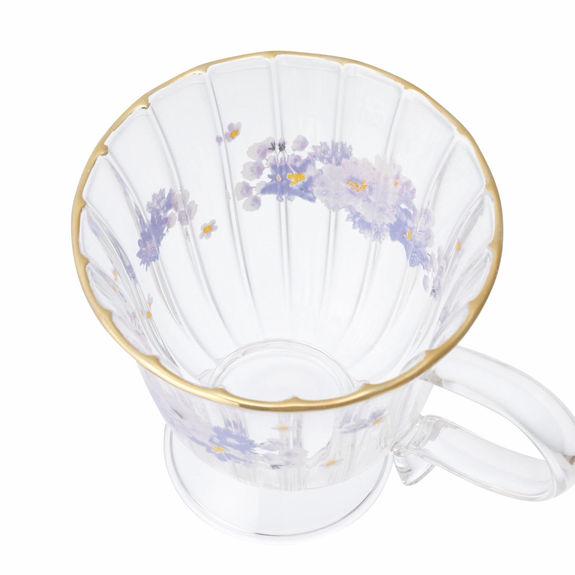 Flower Frill Glass Mug Purple