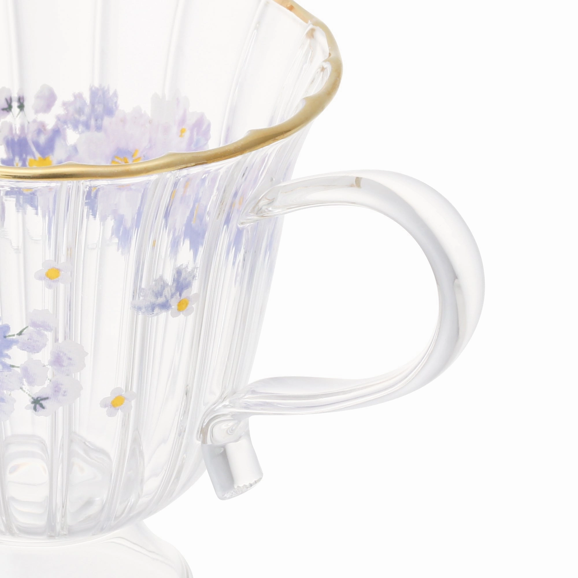 Flower Frill Glass Mug Purple