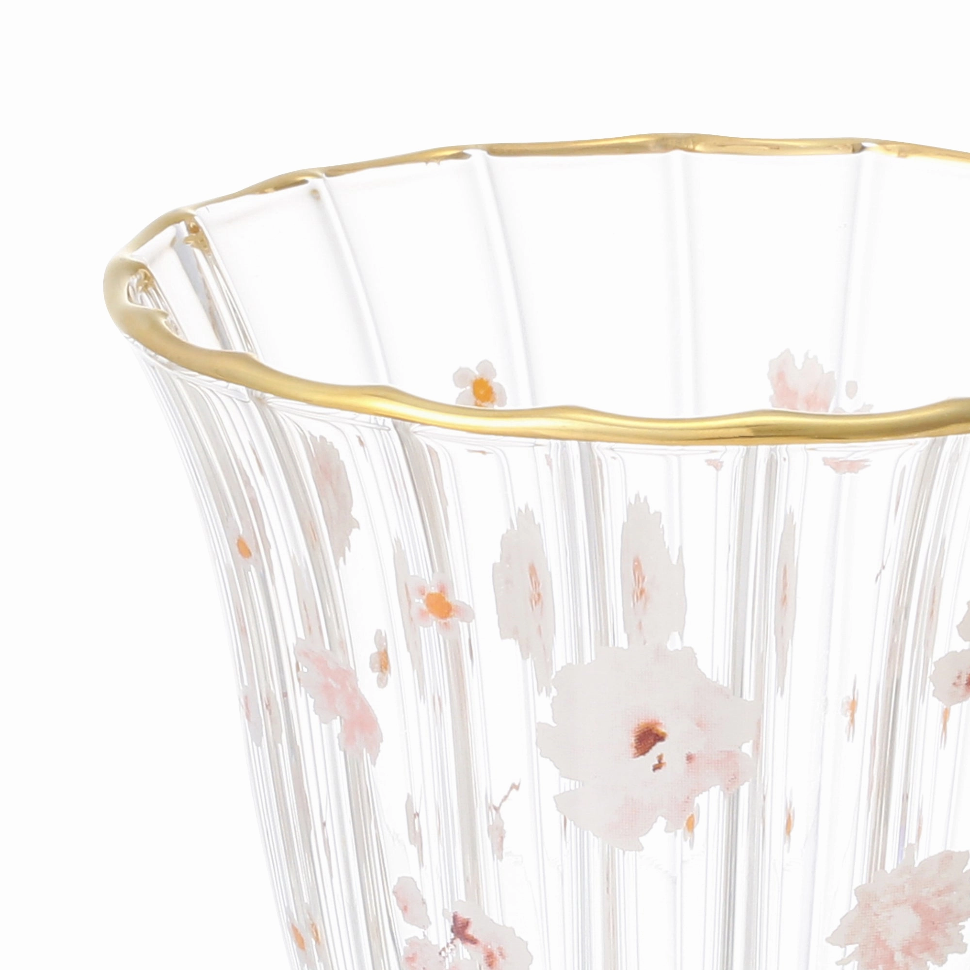 Flower Frill Glass Mug White
