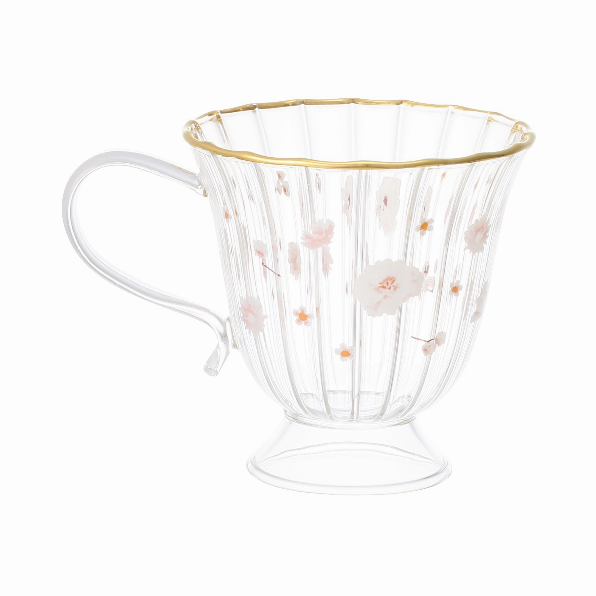 Flower Frill Glass Mug White