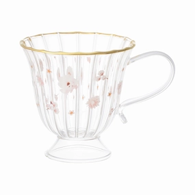 Flower Frill Glass Mug Whiteglass cups ,personalized mugs 