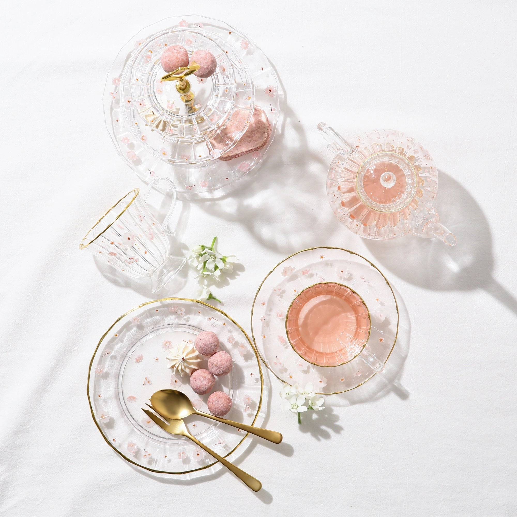 Flower Frill Glass Mug White