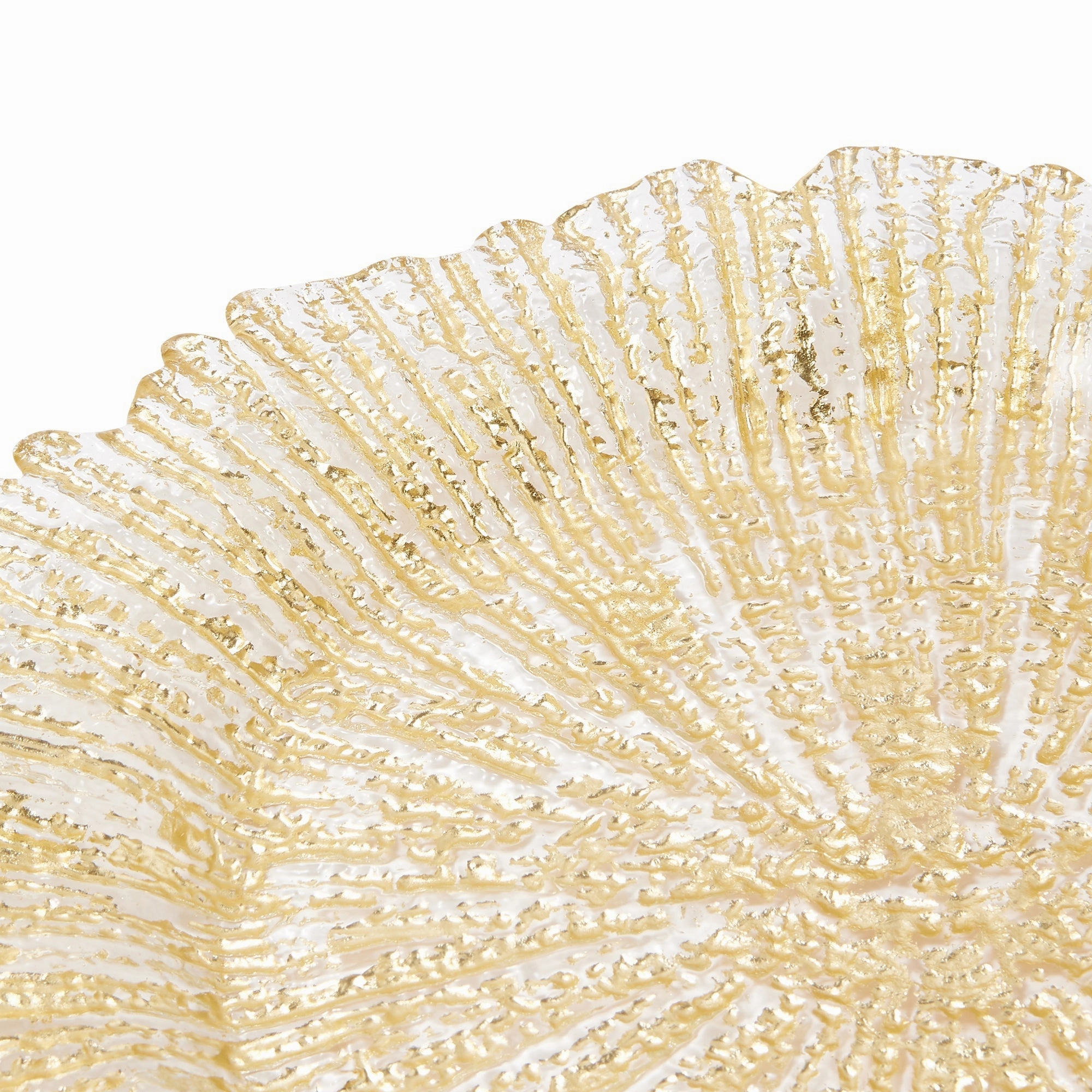 Flower Glass Plate Large Gold