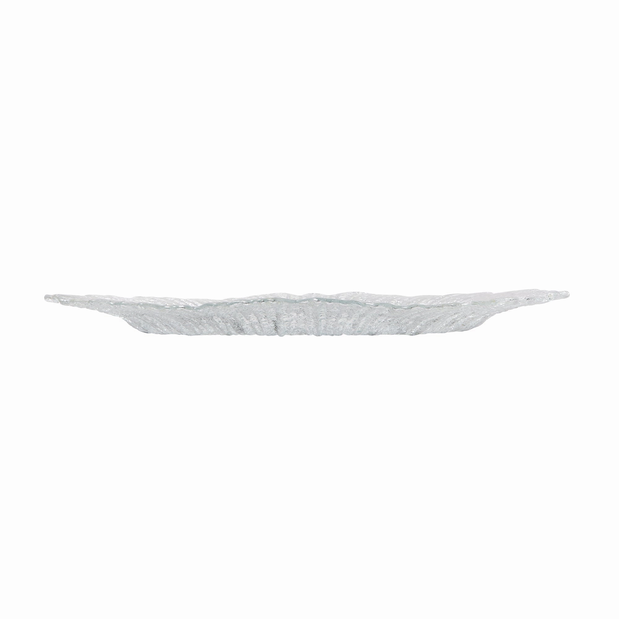 Flower Glass Plate Large Silver