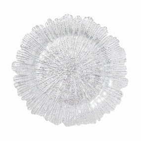 Flower Glass Plate Large Silverhand-painted ceramic bowl