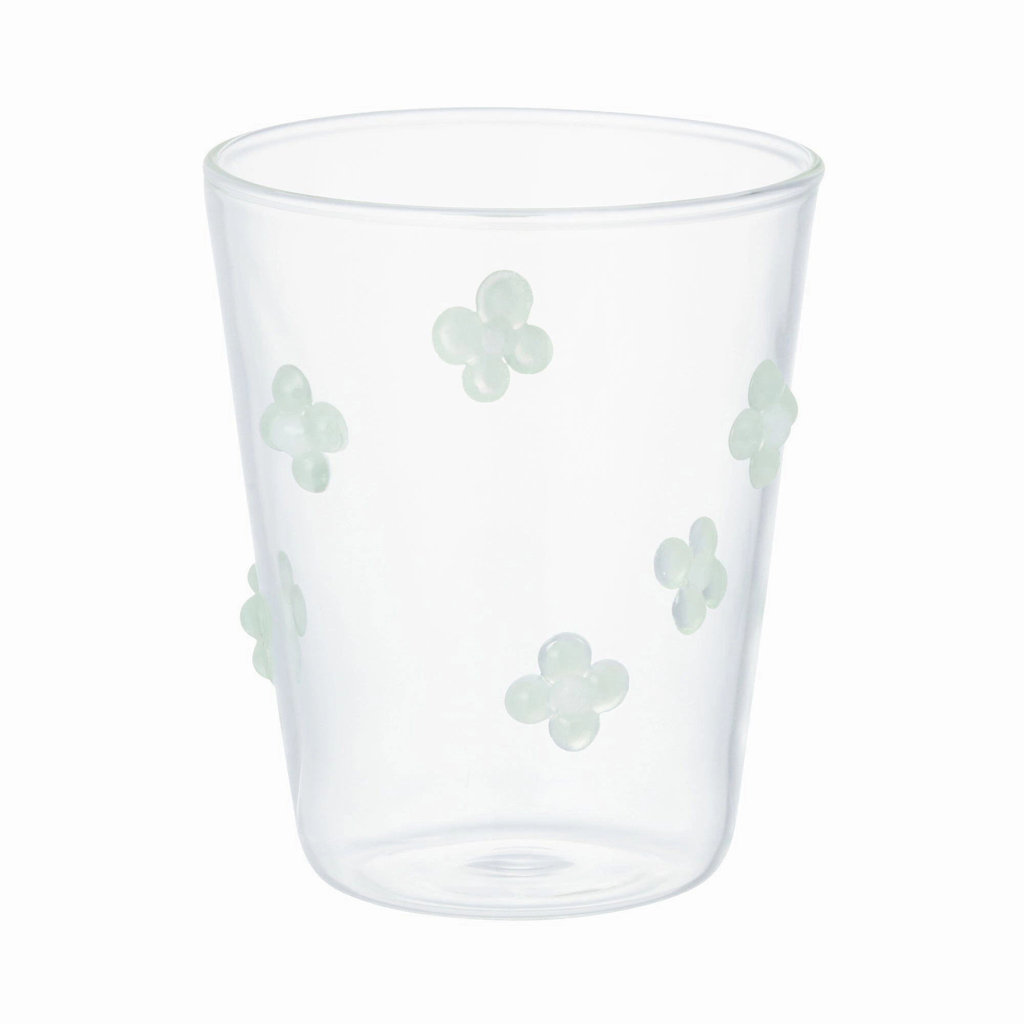 Flower Glass Tumbler Greenglass cups ,personalized mugs 