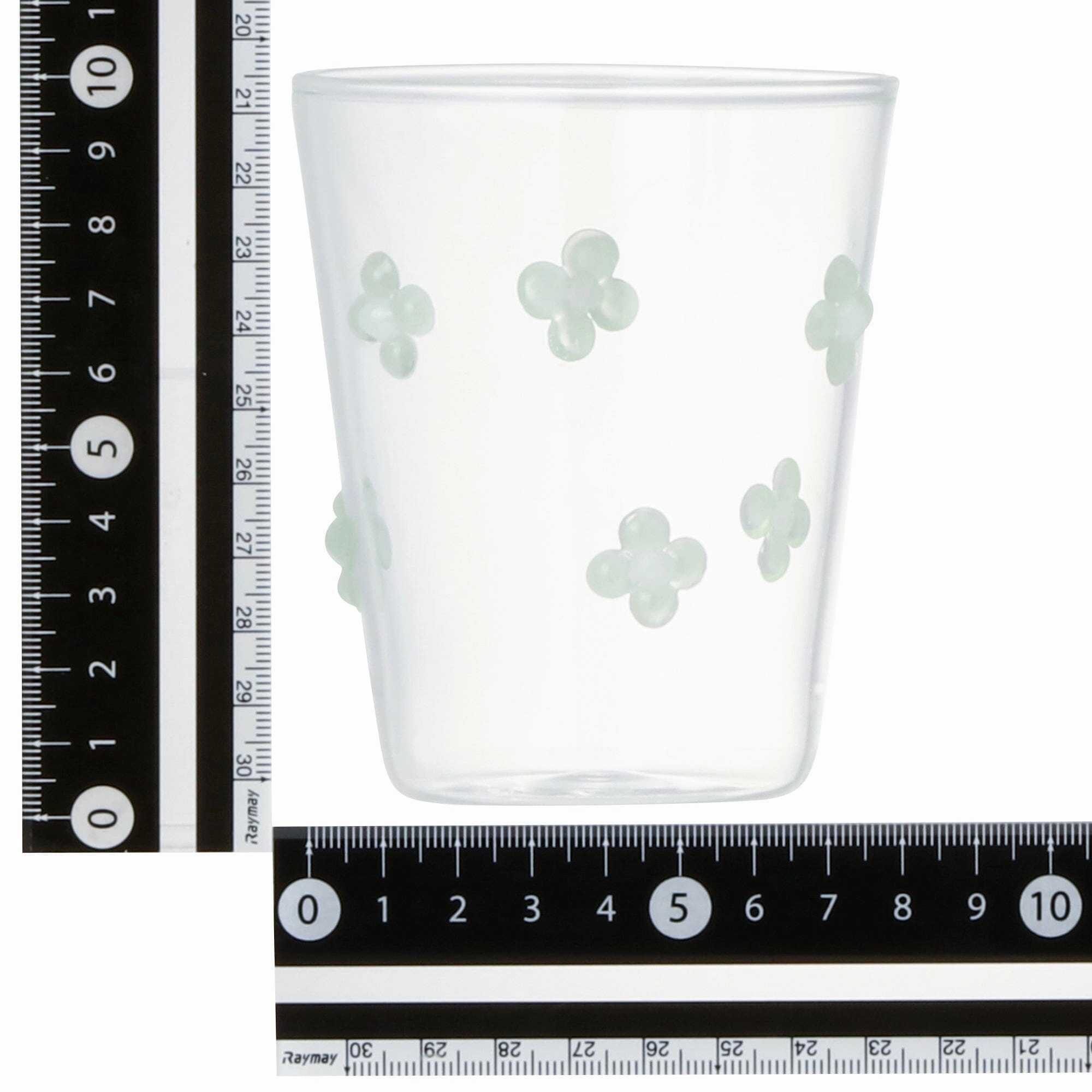 Flower Glass Tumbler Green