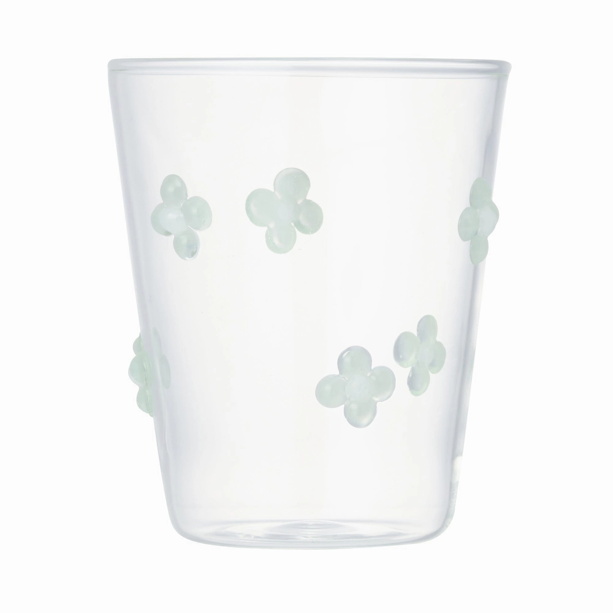 Flower Glass Tumbler Green