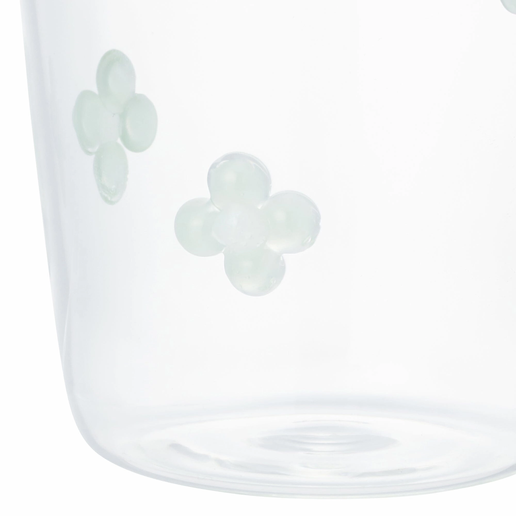 Flower Glass Tumbler Green