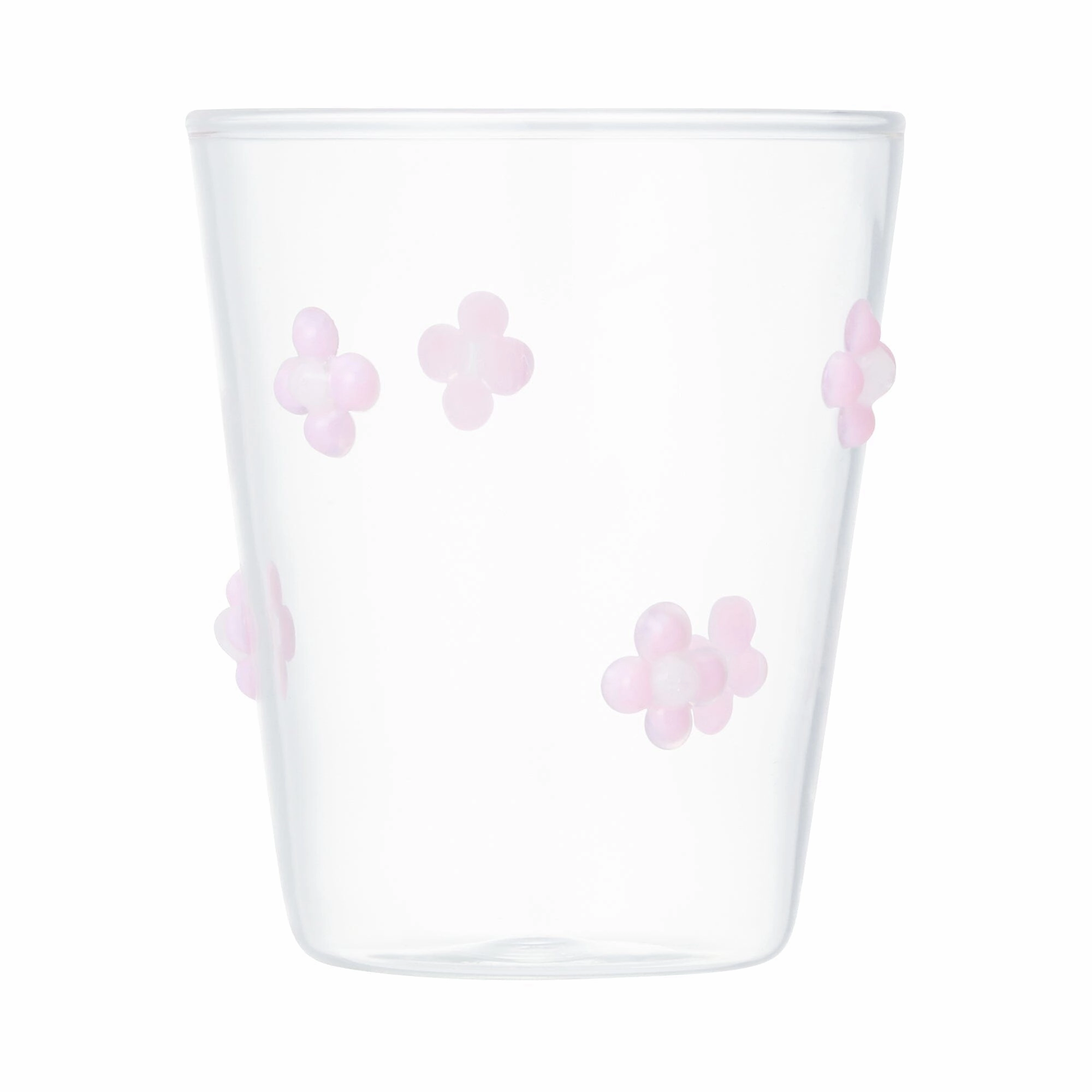 Flower Glass Tumbler Pink