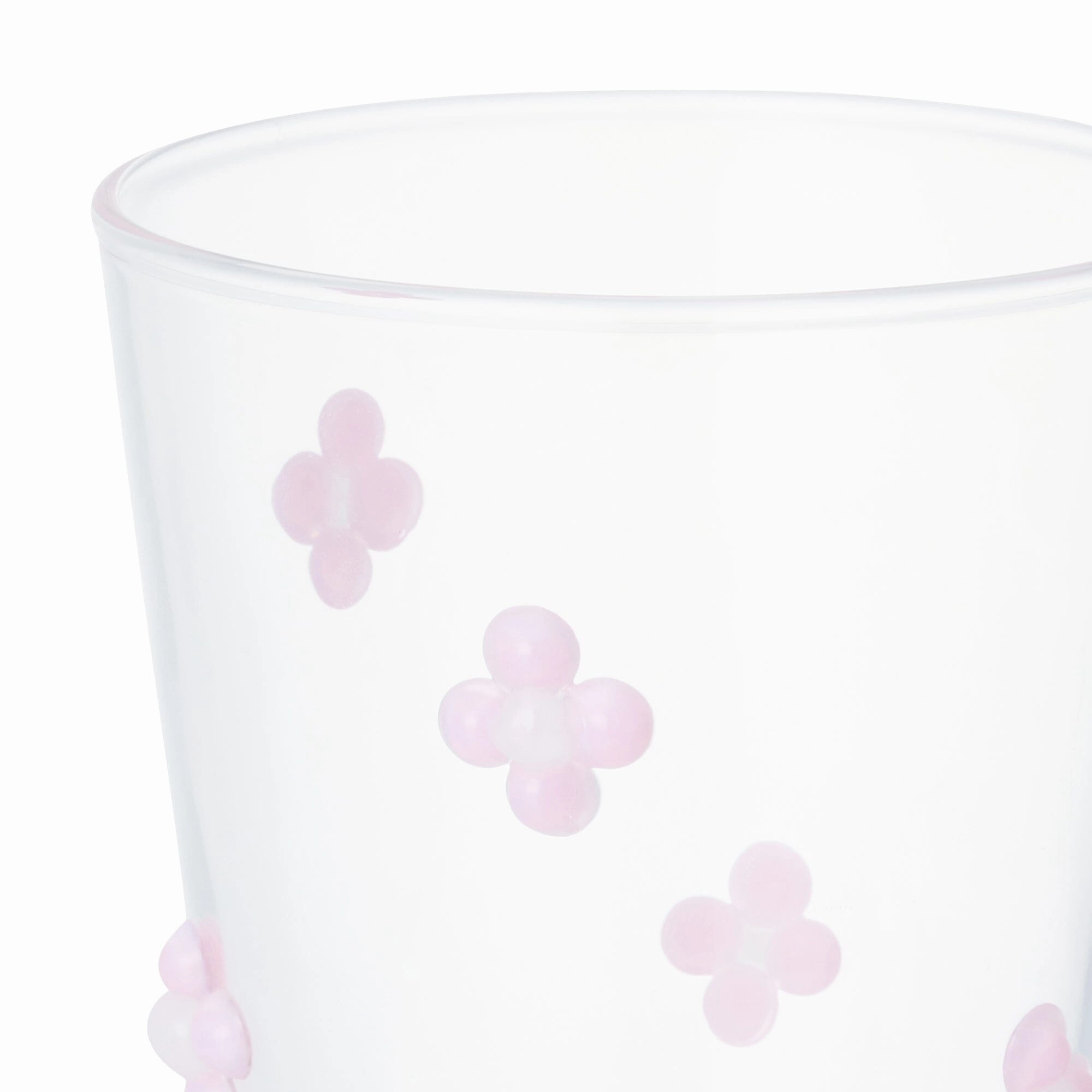 Flower Glass Tumbler Pink