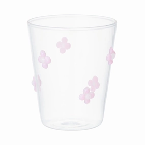 Flower Glass Tumbler Pinkglass cups ,personalized mugs 