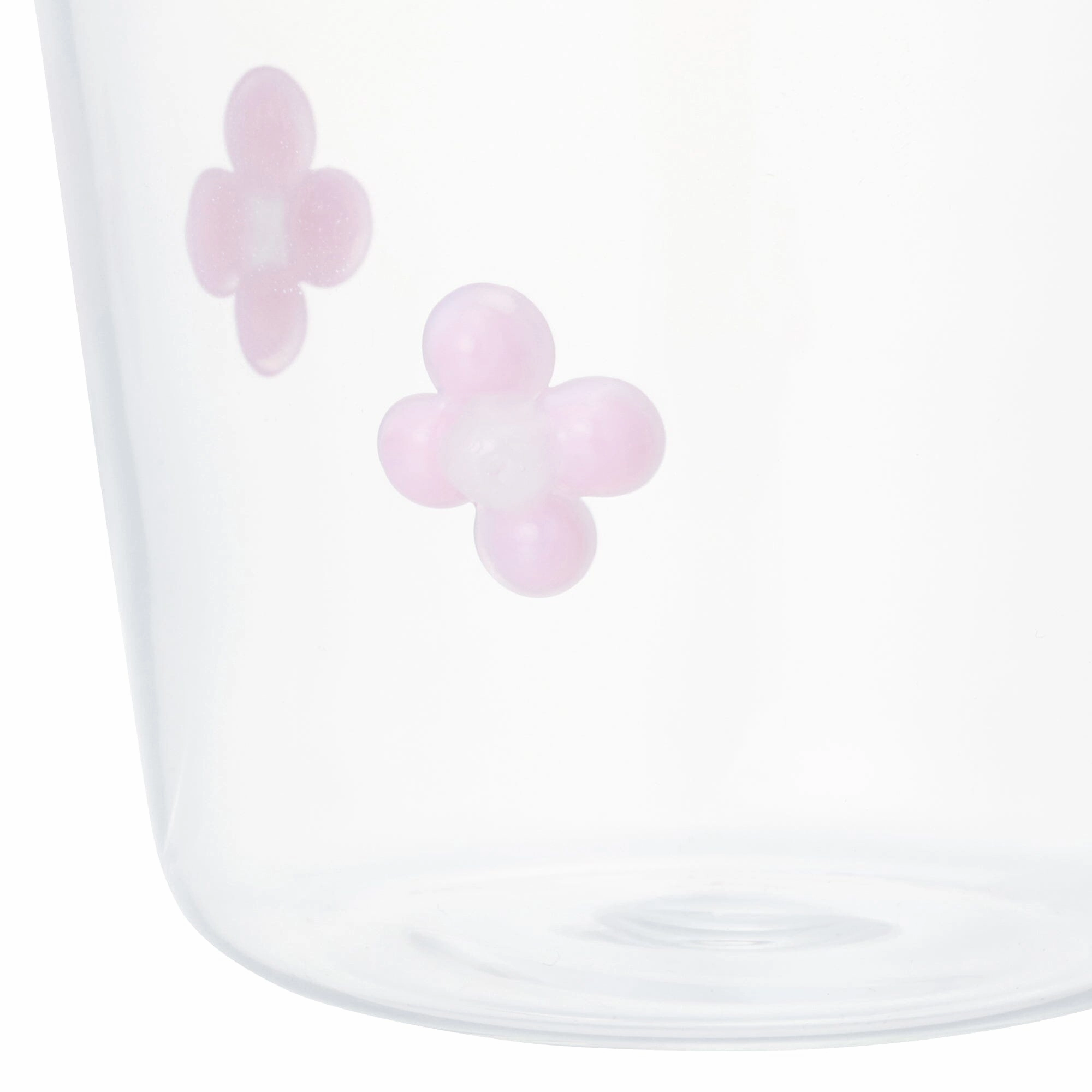 Flower Glass Tumbler Pink