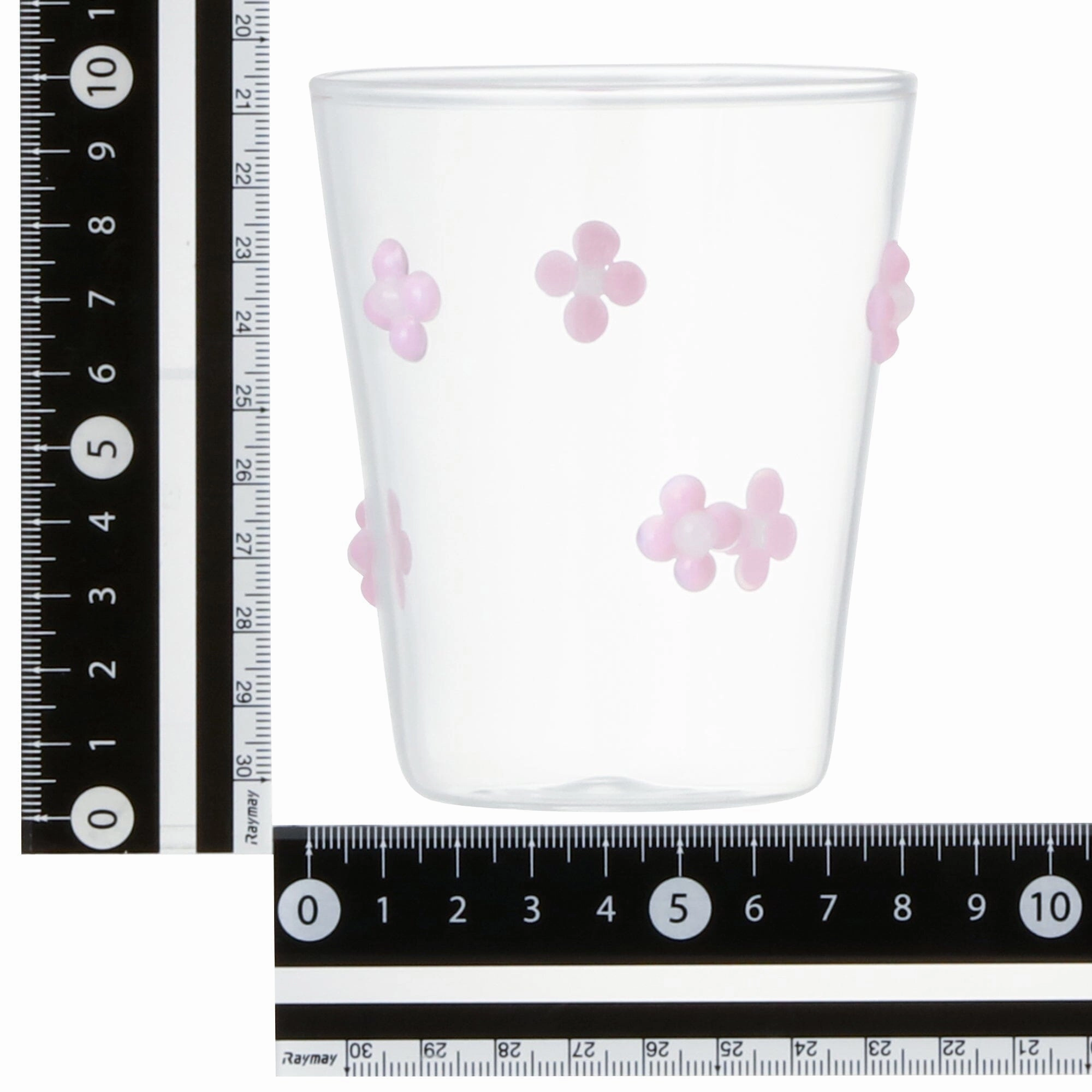 Flower Glass Tumbler Pink