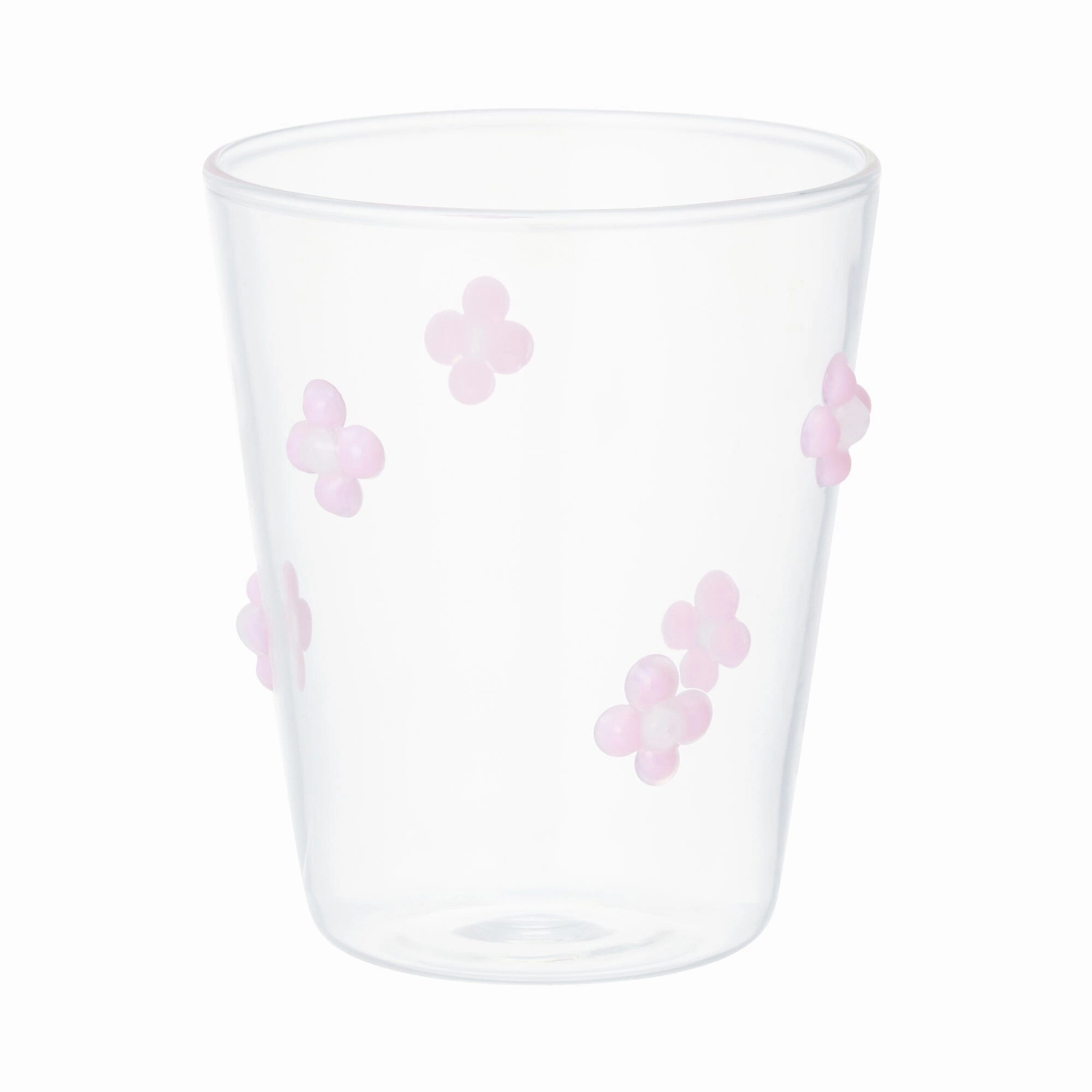 Flower Glass Tumbler Pinkglass cups ,personalized mugs 