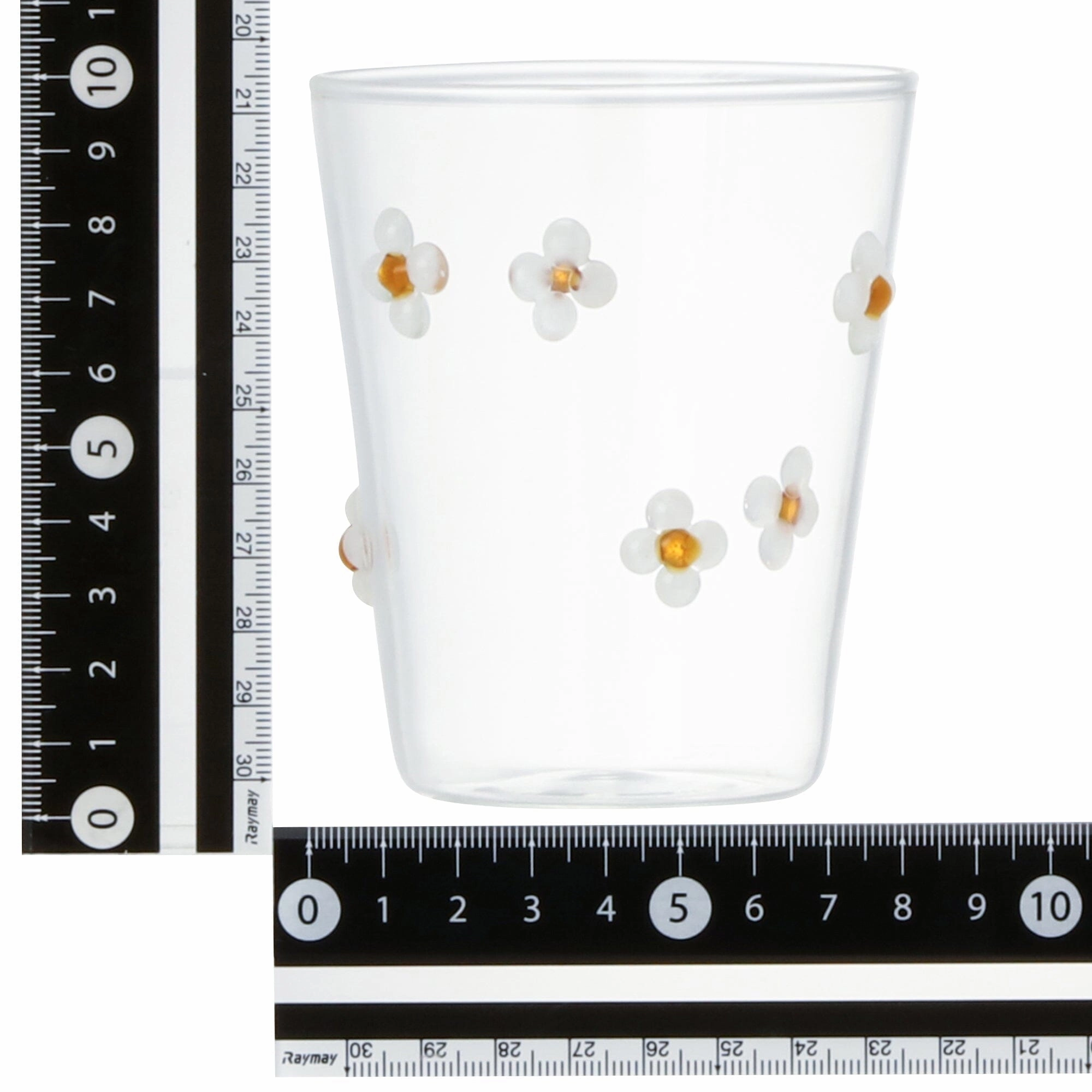 Flower Glass Tumbler White