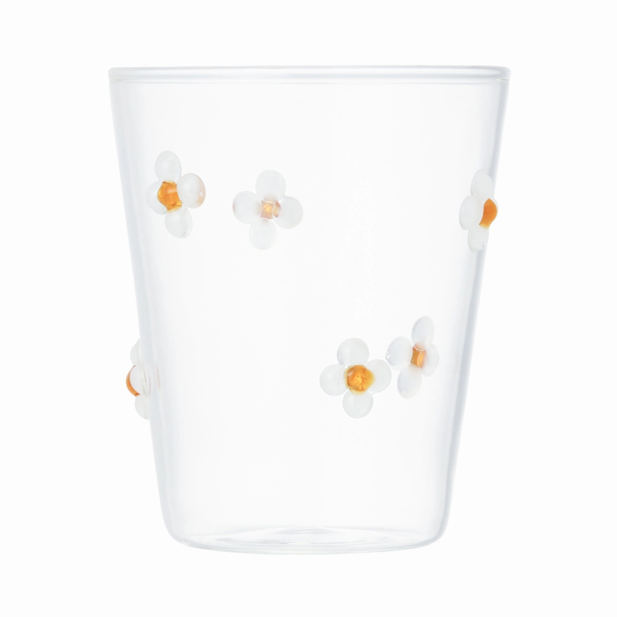 Flower Glass Tumbler White