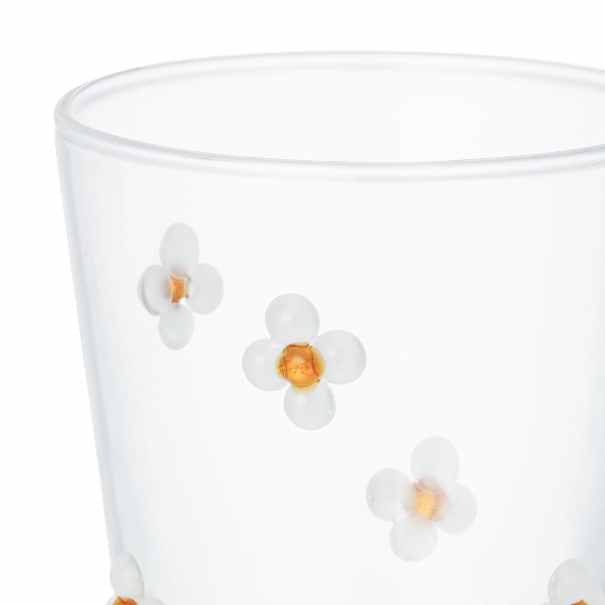 Flower Glass Tumbler White