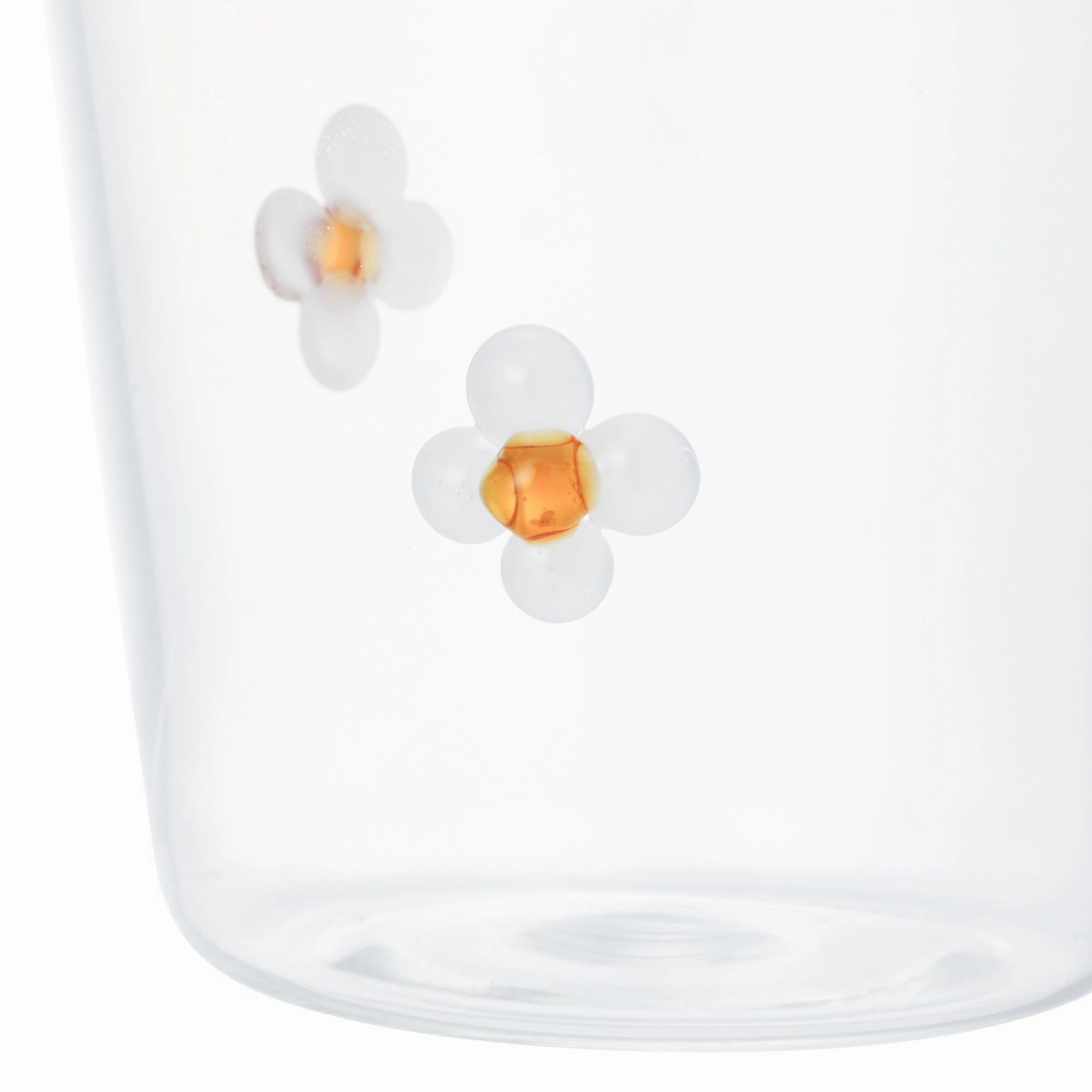 Flower Glass Tumbler White
