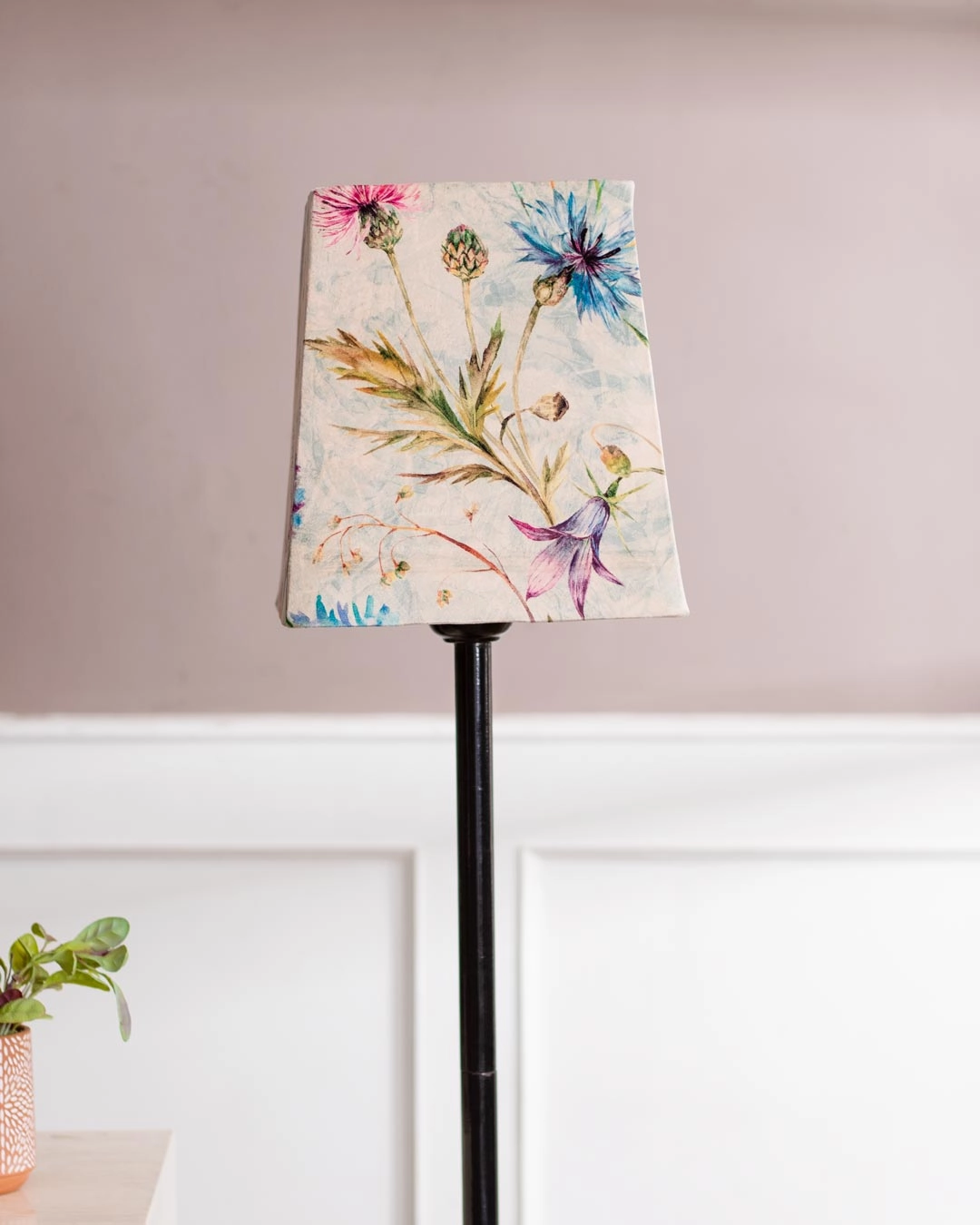 Flower Printed Cotton Tapered Rectangle Lamp Shade