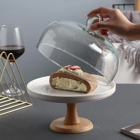Footed Cake Stand With Domemodern kitchen decor ,kitchen dinner set ,dinnerware 