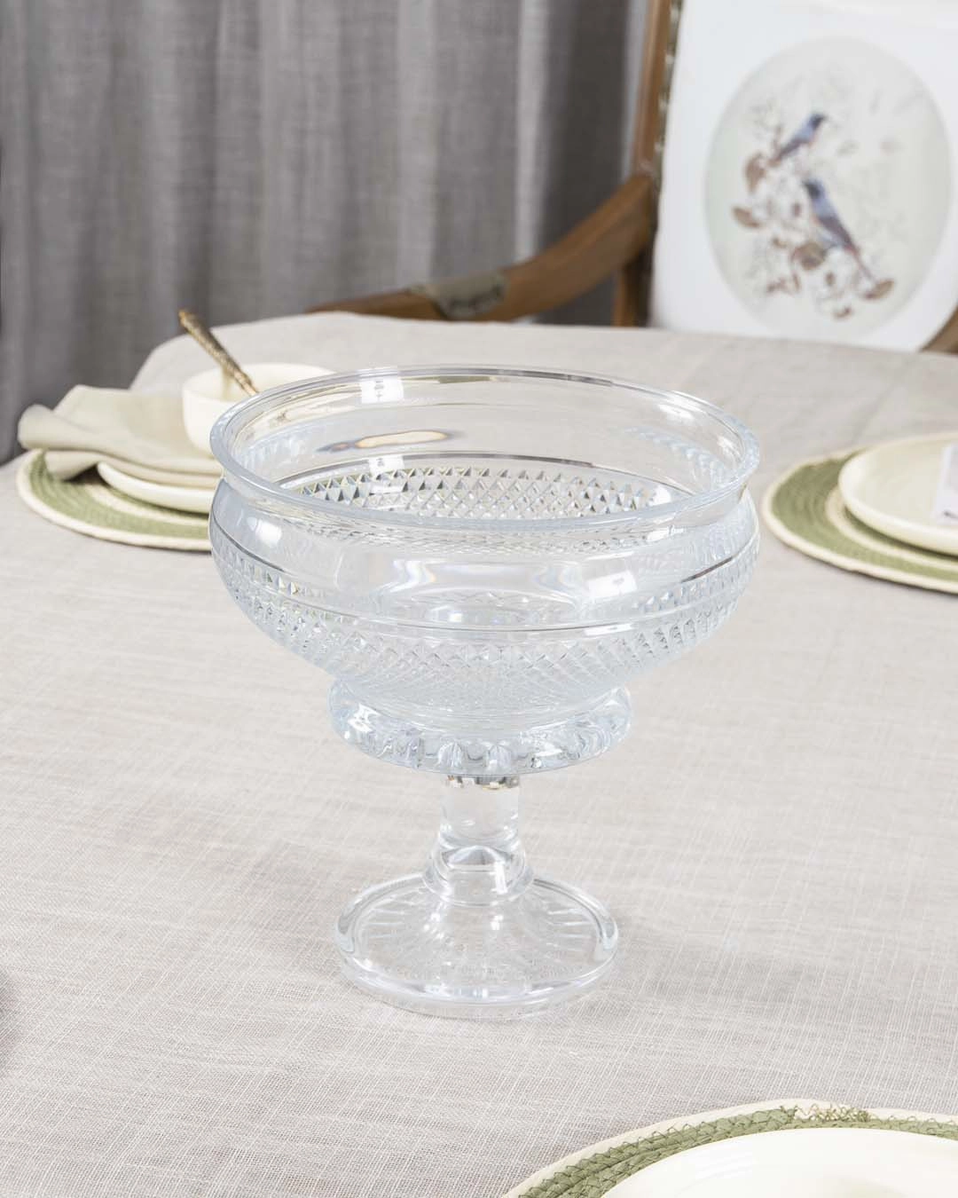 Footed Crystal Fruit Bowl - Small