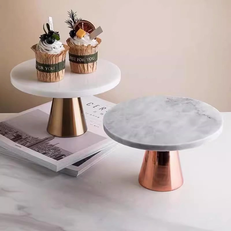 Footed Marble Cake Stand and Dome
