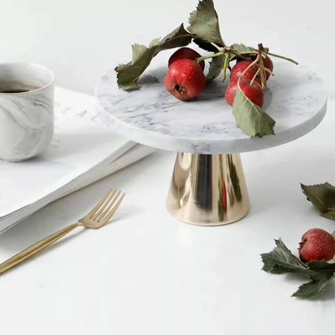 Footed Marble Cake Stand and Dome
