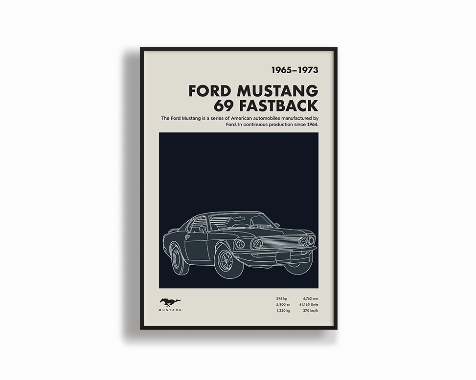 Ford Mustang 69 Fastback 01modern abstract painting decor