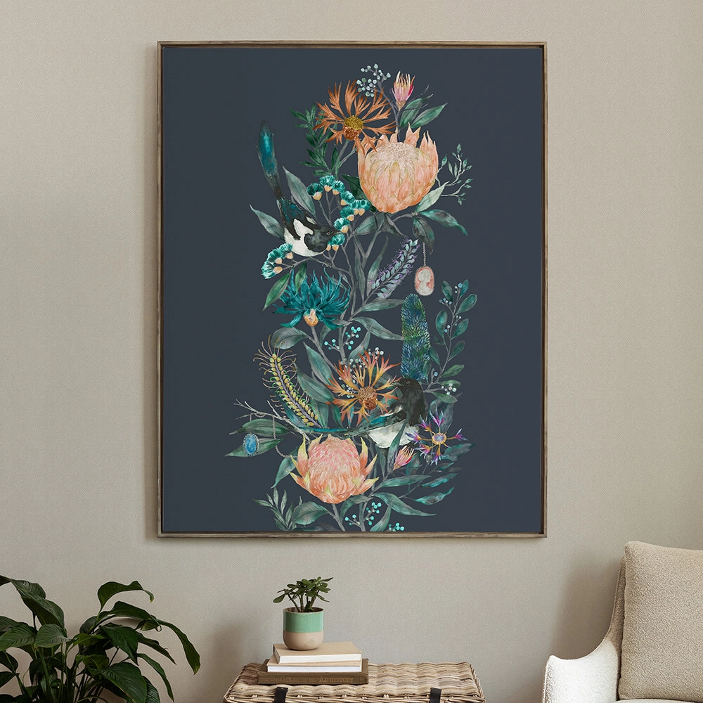 Fortazela Framed Canvas Stone