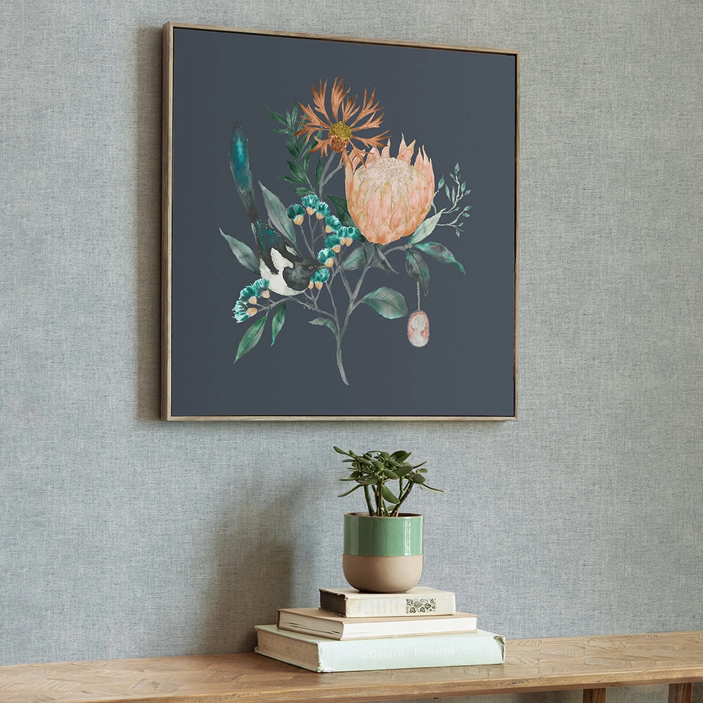 Fortazela Sapphire Framed Canvas Stone